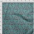thumbnail image 3 of oneOone Georgette Viscose Fabric Leaves & Floral Block Printed Fabric 1 Yard 42 Inch Wide, 3 of 5