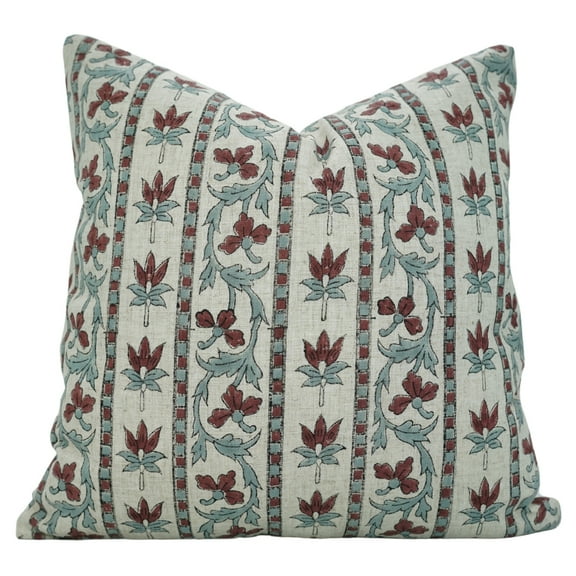 Fabdivine Hand Block Print Pillow Covers, Lightweight & Soft , 12"X20" Viscose Linen Pillow Covers , Laxmi