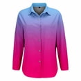 thumbnail image 5 of Breezora Women's Blouse Waffle Texture Button Down Long Sleeve Fall Shirt for Cozy Work and Camping Comfort XL Size Watermelon Red, 5 of 7