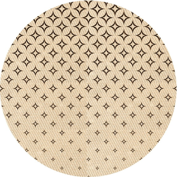 Ahgly Company Machine Washable Indoor Round Transitional Peru Brown Area Rugs, 4' Round