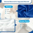 thumbnail image 3 of Costway 50'' x 60'' Heated Blanket Throw Reversible Flannel & Faux Shearling Blanket Blue, 3 of 10
