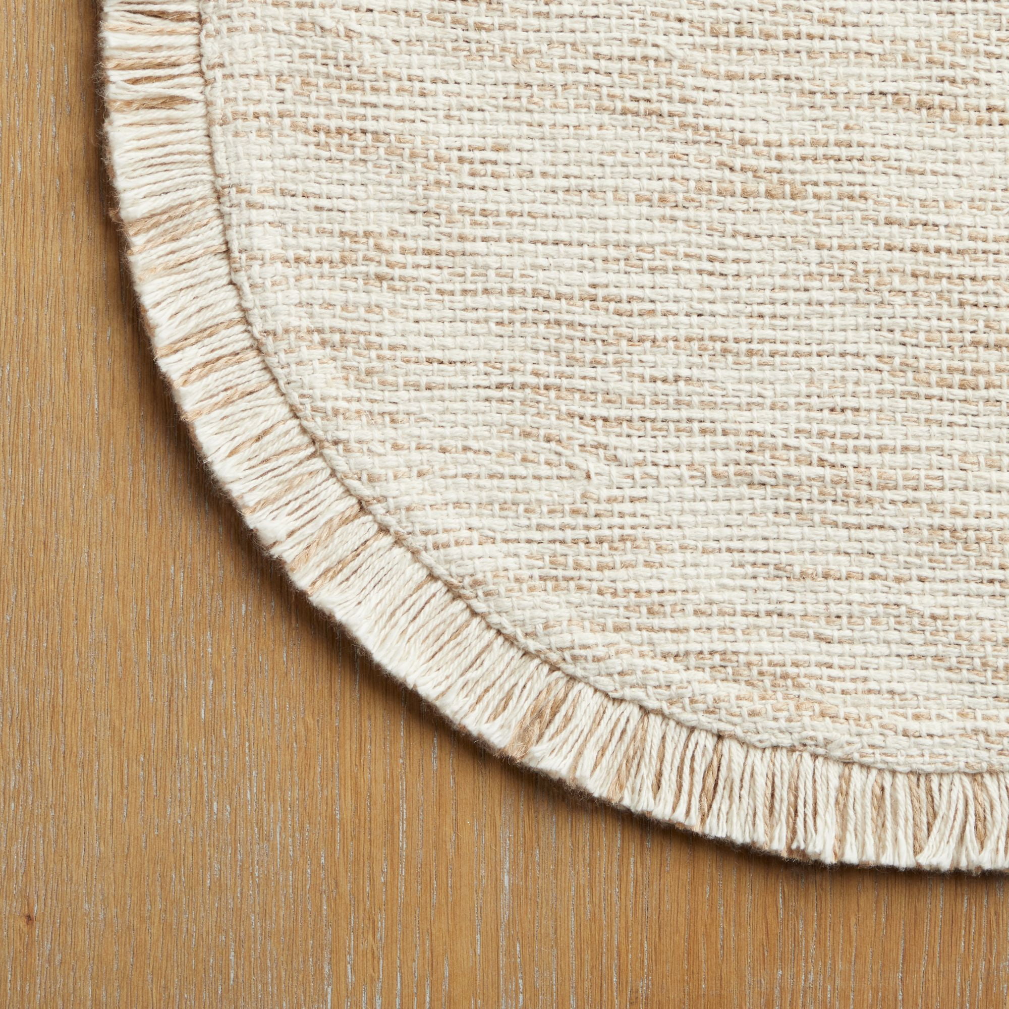 Mainstays Lilli Fabric Placemat, Natural, 17 in Round, 1 Piece