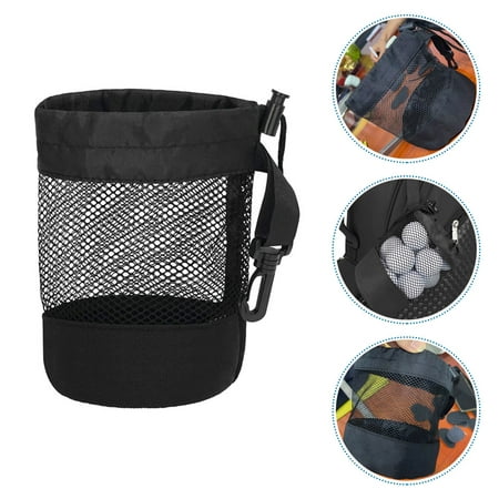 HONMEET Black Nylon Tennis Storage Bag with Mesh Design and Waist Strap for Convenient Sports Equipment Carry
