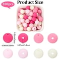 thumbnail image 2 of 1 Box 10MM 200PCS Pink Bubblegum Acrylic Beads with Holes Matte Silicone Round Resin Opaque Loose Spacer Bead Bulk, 2 of 7