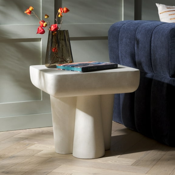 Safavieh Leeza Modern Magnesium Oxide End Table, White