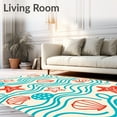 thumbnail image 2 of ODIKA 2'x3' Machine Washable Non-Slip Area Rug, Cartoon Seashell Wave with Starfish and Sand Dollar Motifs High Traffic Rug with Pad, Beige, 729569, 2 of 8