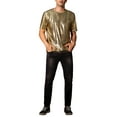 thumbnail image 2 of INSPIRE CHIC Metallic Animal Printed T-Shirt for Men's Short Sleeves Disco Party Tee Shirts XL Golden, 2 of 6