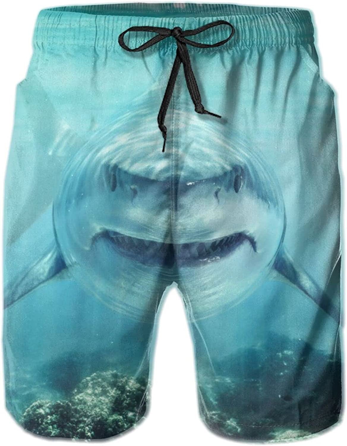 Men's Shark Swim Trunks Quick Dry Swim Shorts Stylish Beach Board