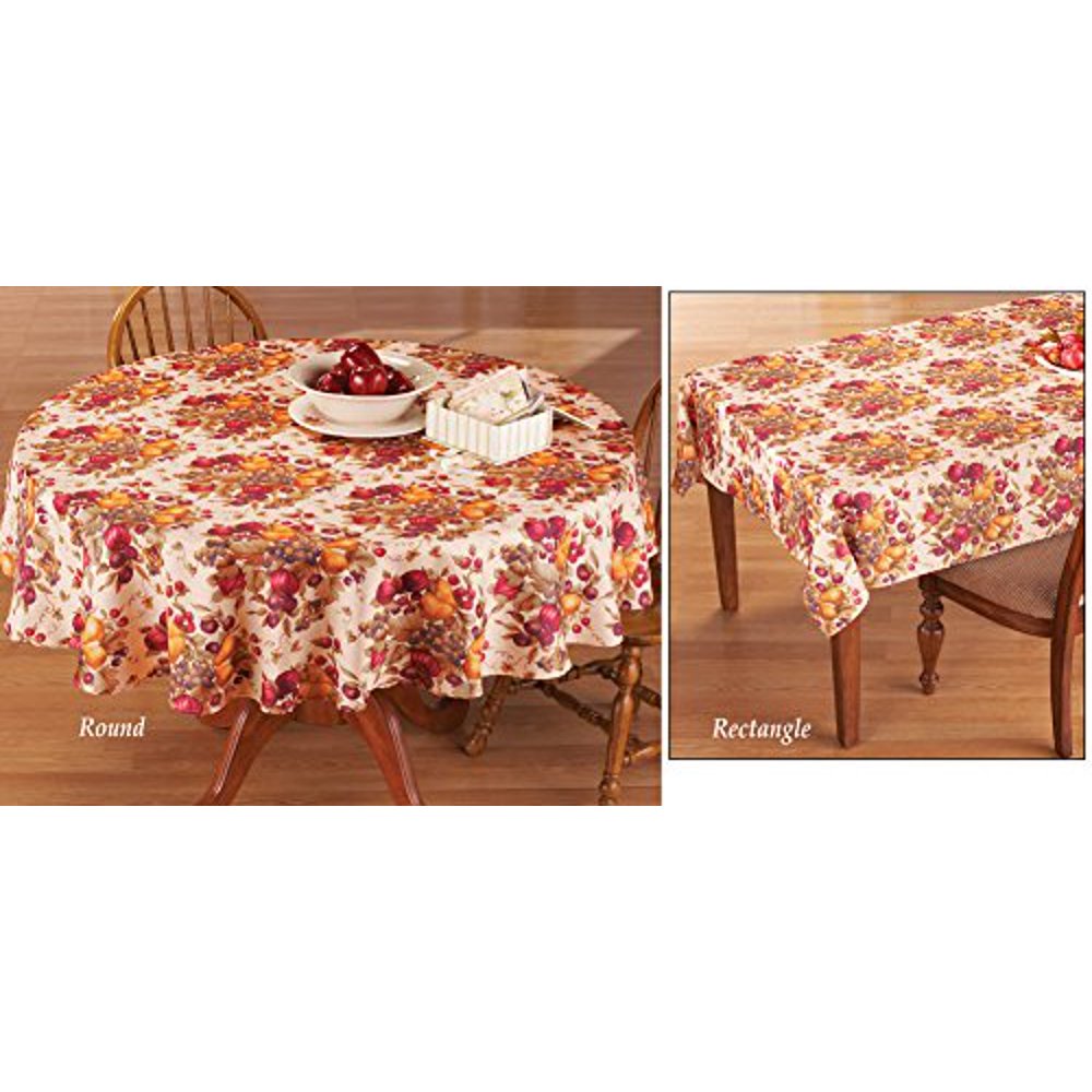 Collections Etc Autumn Fall Fruit Tablecloth