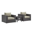 thumbnail image 2 of Modway Convene 3 Piece Set Outdoor Patio with Fire Pit in Espresso Beige, 2 of 8