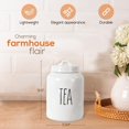 thumbnail image 3 of CHL-Ceramic Tea Jar, Modern Rae Dunn Farmhouse Design with "TEA" Wording, Kitchen Decor and Organization, Airtight Food Storage Container for Tea Leaves Storage, 9.5" H x 3.94" D, White, 3 of 4