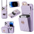thumbnail image 1 of For iPhone 14/14 Pro/14 Pro Max/14 Plus Case Cover,Shockproof Luxury Leather Back Card Pocket Crossbody Case With Long Lanyard, 1 of 5