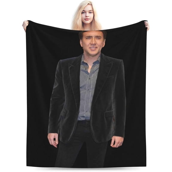 Nicolas Cage Blanket Soft and Warm Lightweight Fluffy Throws Blankets Rug Carpet Gift for Beach Yoga Bedroom Living Room Decoration Sofa Camping Trip Dorm Decor All Season