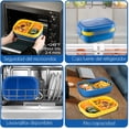 thumbnail image 3 of Caja Bento (1900ml), Lonchera box a prueba de fugas, 3 Compartimentos para Alimentos, Con Cuchillo, Tenedor y Cuchara, Apto para Microondas y Lavavajillas (Azul), 3 of 4