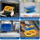 thumbnail image 3 of Caja Bento (1900ml), Lonchera box a prueba de fugas, 3 Compartimentos para Alimentos, Con Cuchillo, Tenedor y Cuchara, Apto para Microondas y Lavavajillas (Azul), 3 of 4