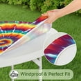 thumbnail image 5 of Colorful Rainbow Tie Dye Spiral Pattern Round Fitted Tablecloth with Elastic Edge,Dining Table Cover Waterproof,Outdoor Round Tablecloth for Camping,Dining,Indoor and Outdoor, 5 of 7