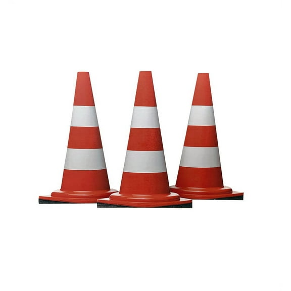 Lifesize Construction Cones (Set of Three) Cardboard Cutout Standup