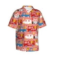 thumbnail image 2 of Daiia Cartoon with Traffic Elements Hawaiian Shirt for Men Gentle Cotton Regular Short Sleeve Casual-X-Large, 2 of 9