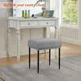 thumbnail image 3 of Rectangle Stretch Counter Height Barstool Slipcovers Rectangular Vanity Stool Cover Kitchen Counter Saddle Seat Cover 2PC Light Gray, 3 of 12