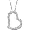 0.69 Carat T.g.w. Cz Rhodium-plated Hear