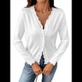 thumbnail image 3 of Suéter de Punto Tipo Cárdigan de Larga con Cuello en V y Botones para Mujer M, 3 of 9