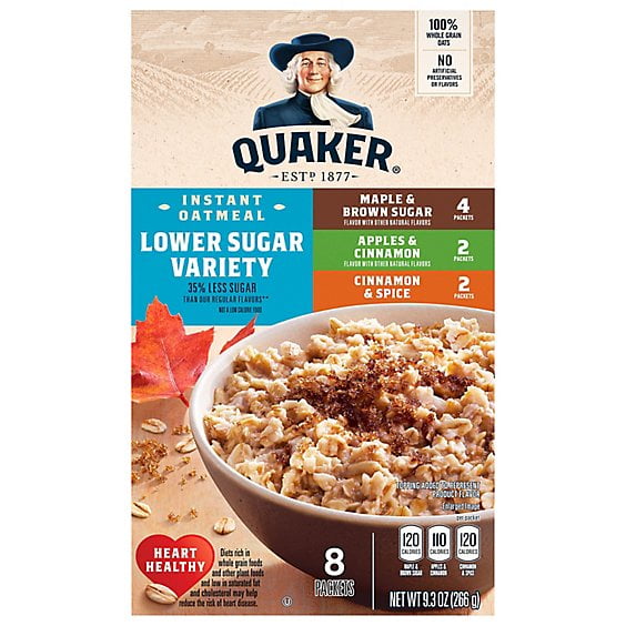 Quaker Instant Oatmeal Low Sugar Variety - 9.3 OZ