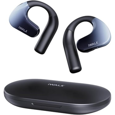 iWALK Open Ear Headphones, True Wireless Open Ear Earbuds with Comfort Earhooks, Bluetooth 5.3 Headphones 60H Playtime with Type-C Fast Charging Case, Clear Call Mics, Sweat-Proof for Sports/Workout
