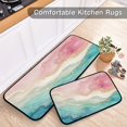 thumbnail image 5 of 2-Piece Kitchen Mat Set Non Slip Washable Floor Mats Decorative Rugs for Kitchen Sink Laundry Flowing Geological Textures, 5 of 7