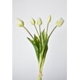 thumbnail image 4 of 18" Faux Tulip Stem Bundle White Green, 4 of 6
