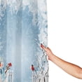 thumbnail image 2 of Christmas Shower Curtain, Christmas Greeting with Snowman Near Fence and Bullfinches on Branches Tree Shower Curtain for Bathroom, 2 of 6