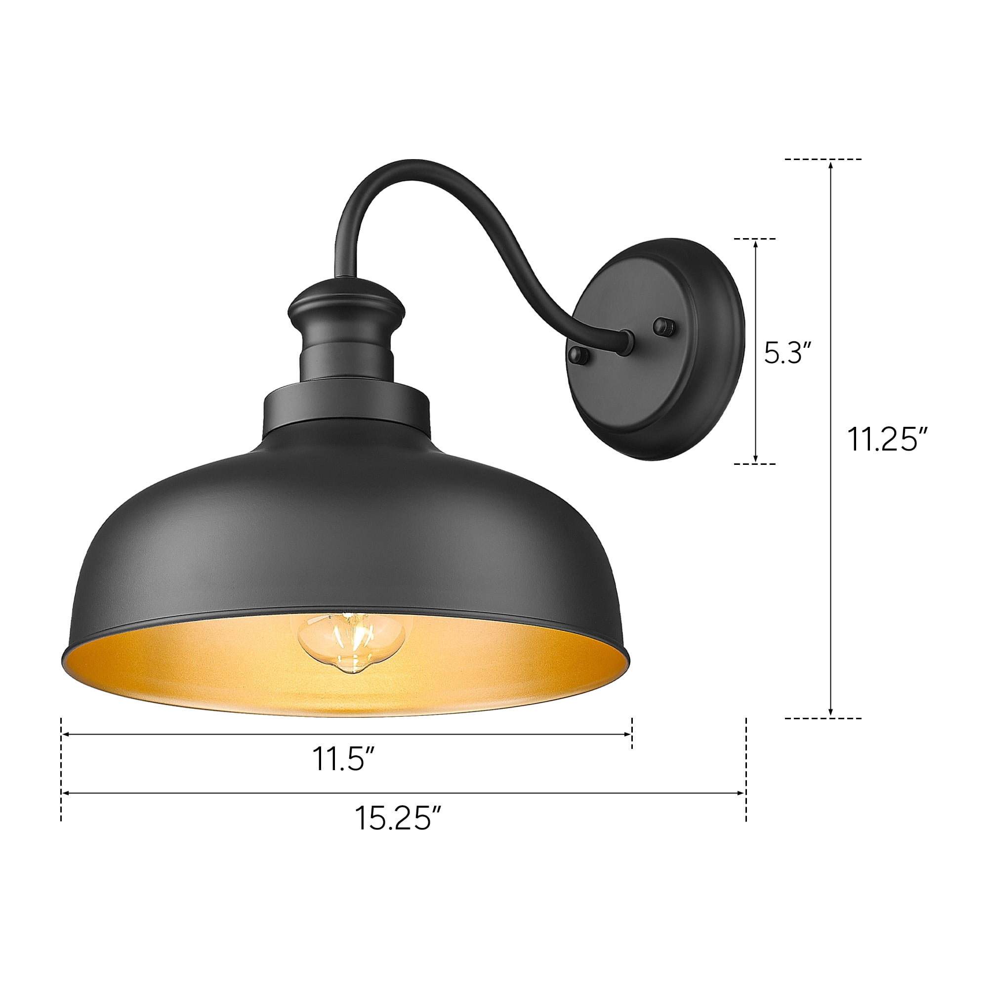 Outdoor Farmhouse Barn Light, Outside Wall Sconce, Weather Resistant Anti-Rust Farmhouse Exterior Wall Light, Outdoor Lantern Lamp for Porch, Garage, Patio, Entryway(Black, 4 Pack)