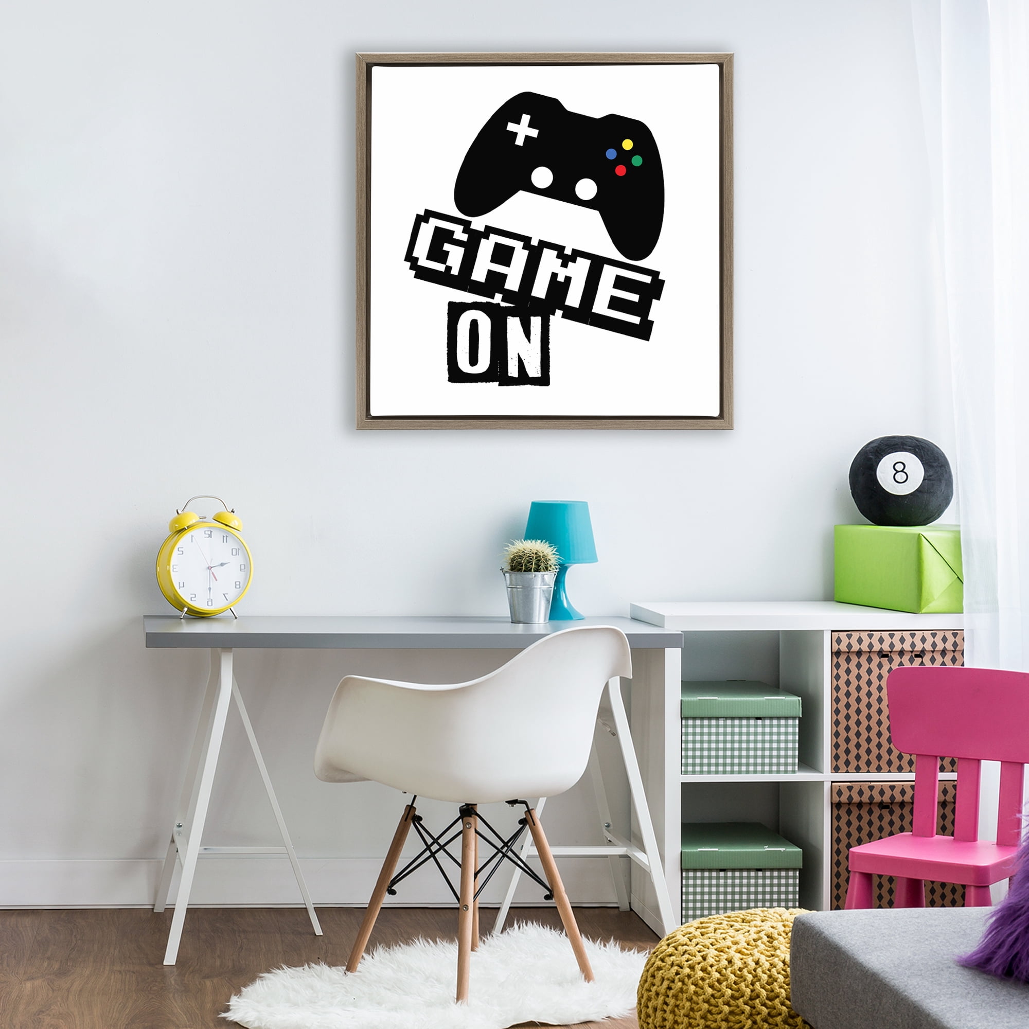 Stupell Industries Playful Game On Brown Framed Floater Canvas Wall Art, design by Marcus Prime
