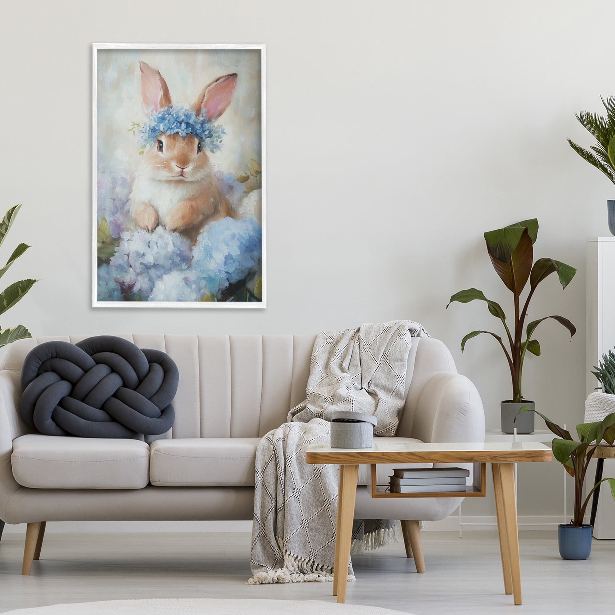 Stupell Industries Bunny In The Blossoms White Framed Giclee Art, design by Tina LeCour