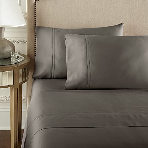 Pure Parima Luxury 100% CEA Certified Egyptian Cotton Sheet Bed Set |  Extra-Long Staple | Cool, Breathable, Ultra Comfort | Double Hem-Stitched |  Flat, Fitted, and 2 Pillow Cases (Charcoal, Full) | Walmart Canada