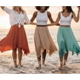 thumbnail image 4 of Airmenty Summer Skirts for Women Midi Skirt Flowy Elastic High Waisted Skirts Beach Skirt S-2XL, 4 of 5