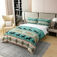 thumbnail image 2 of YST 100% Organic Cotton Aztec Duvet Cover Twin Size African Tribal Horse Cowboy Bedding Set Farm Animals Ethnic Tribe Arrow Comforter Cover Southwest Exotic Style Room Decor, 2 of 6