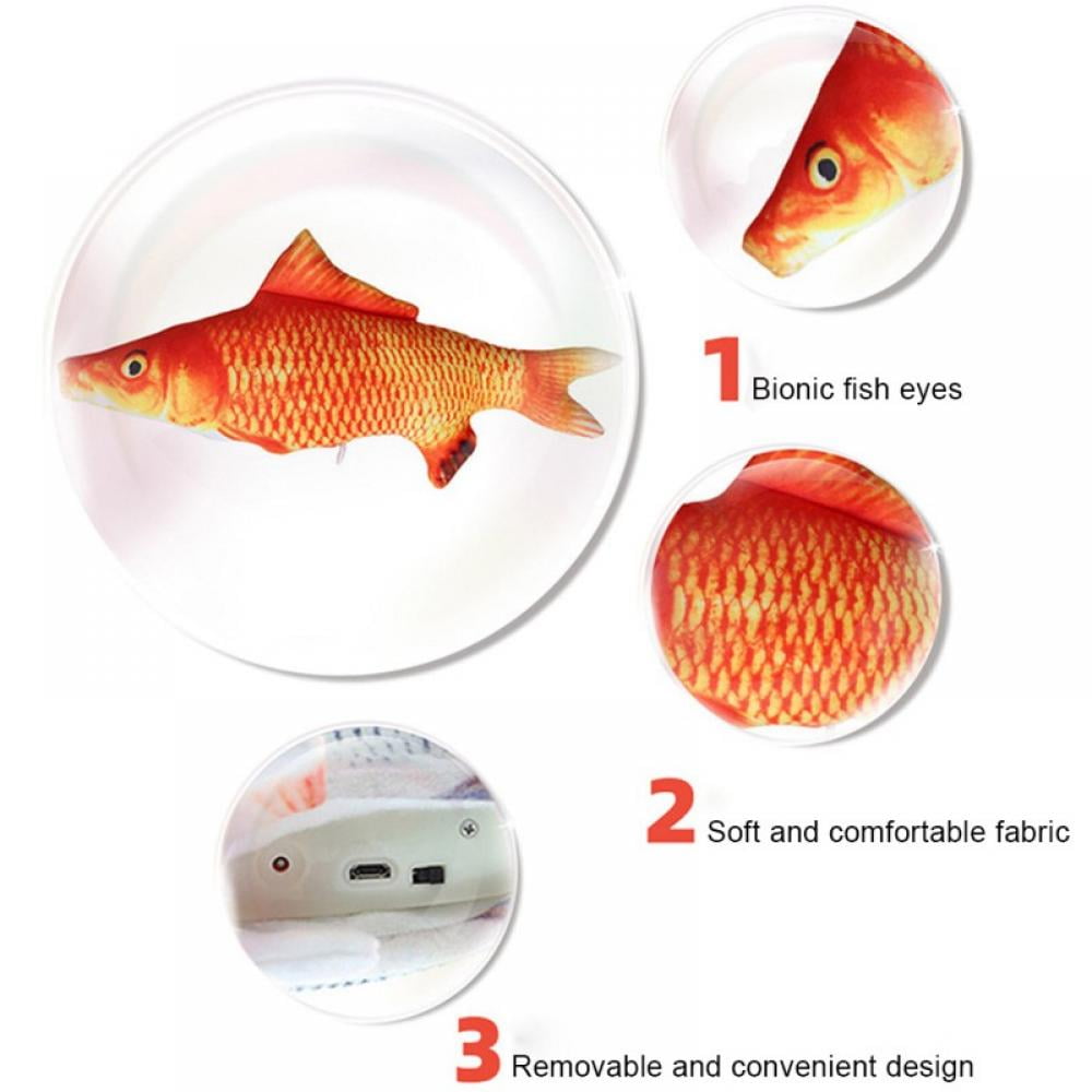 Electric Moving Fish Cat Toy, Rechargeable Realistic Flopping Fish with