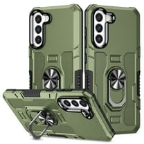 Phone Case for Samsung Galaxy S22 Case, S22 Phone Case Built in 360 Rotating Ring Stand, Luxury Heavy Duty Armor Hard PC Soft TPU Slim Phone Case for Samsung Galaxy S22 - Green