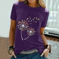 thumbnail image 1 of DPTALR T-Shirt Décontracté à Manches Courtes Imprimé Lettres Col Rond Ample pour Femmes, 1 of 6