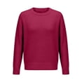 thumbnail image 5 of CHGBMOK Women Crew Neck Sweater Long Sleeve Oversized Pullover Tops Ribbed Hem Solid Color Knit Casual Sweaters, 5 of 5
