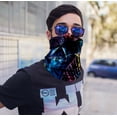 thumbnail image 3 of Tie Dye Galaxy Colorful Face Balaclava Neck Scarf Rave Sport Headwear Mask, 3 of 7