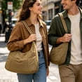 thumbnail image 4 of Bolso tote de nailon para mujer, ideal para la universidad o para ir al trabajo | Bolso bandolera grande acolchado, 4 of 6