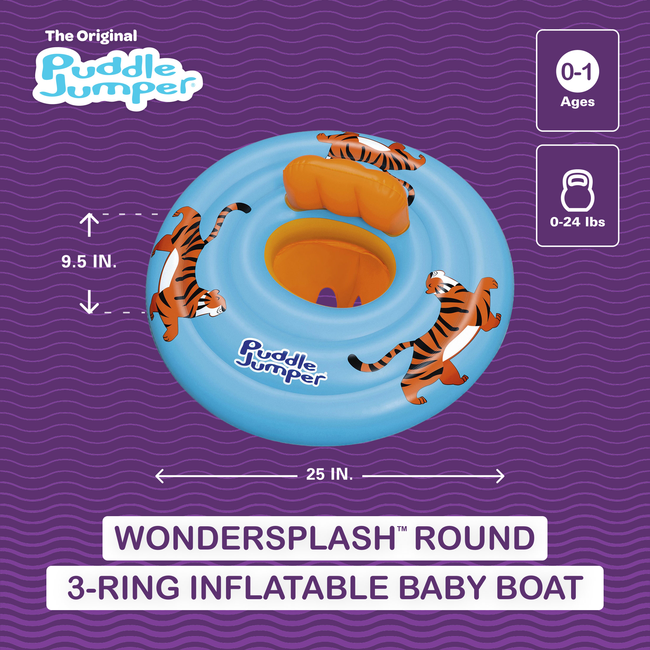 Puddle Jumper WonderSplash Round 3-Ring Baby Boat Float photo 2