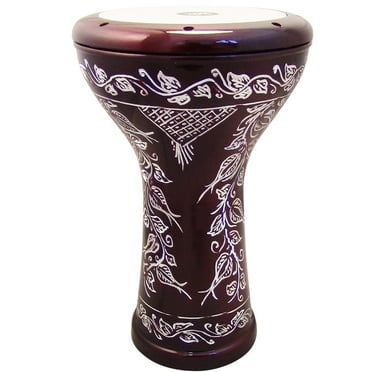 Darbuka Egiziana D&V - Tamburo In Alluminio 21.5cm, Rosso, Con Custodia E Chiave - Foto 7