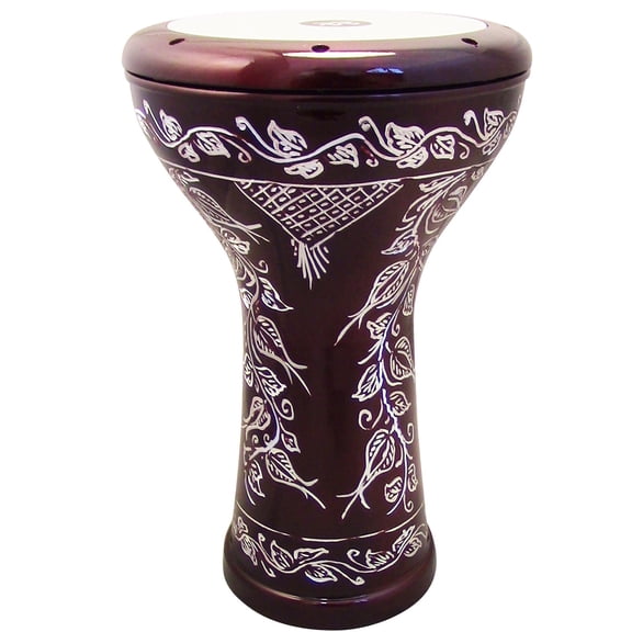 17'' Red Wave Zaza Percussion Engraved Egypt Style Darbuka Doumbek