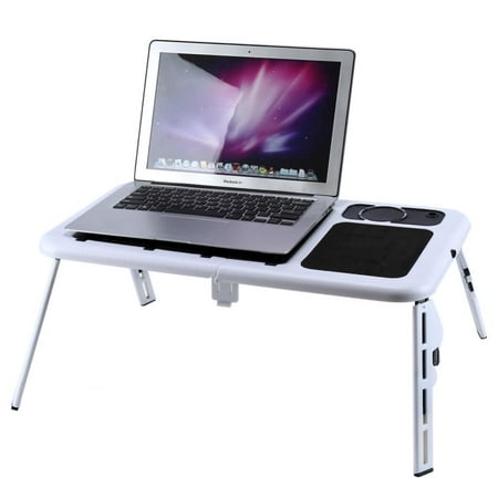 WALFRONT Lap Desk Laptop Stand Laptop Desk for Adults Kids Foldable Laptop Computer Notebook Table Bed Desk Tray Stand with Folding Legs and USB Cooling Fan,Eating Breakfast Reading
