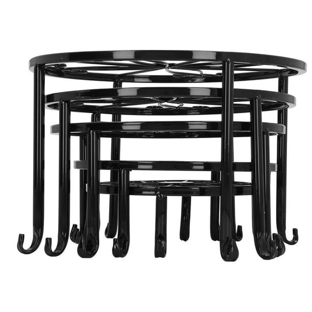 Soporte para Macetas de Metal, Paquete de 5 Soportes para Plantas Resistentes para Interiores y Exteriores con Barandilla para Protección del Suelo, Soporte Multiusos para