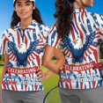 thumbnail image 4 of Garronmavis Matching Couple Sport Shirts 250th Anniversary Quarter Zip Women Sport Cloth Lightweight Women's Matching Hawaiian Golf Shirt for Couple Breathable Fabric, 4 of 7