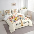 thumbnail image 3 of Manfei Tree Of Life Boy Girl Bedding Comforter Set 7 Pieces,Colorful Flowers Full Bedding Set Lightweight,Spring Garden Fitted Sheet Flat Sheet,Breathable Home Decor,Reversible, 3 of 8