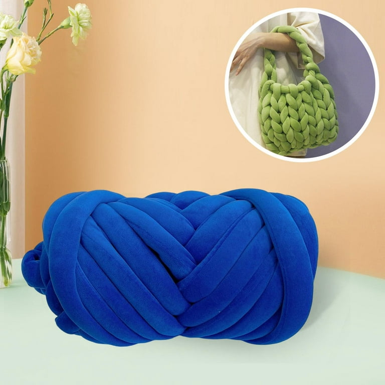 Chunky Yarn Super Soft Chunky Tube Yarn for Arm Knitting Crochet Blanket  Pet Bed And Bed Fence Crafts , Navy Blue 